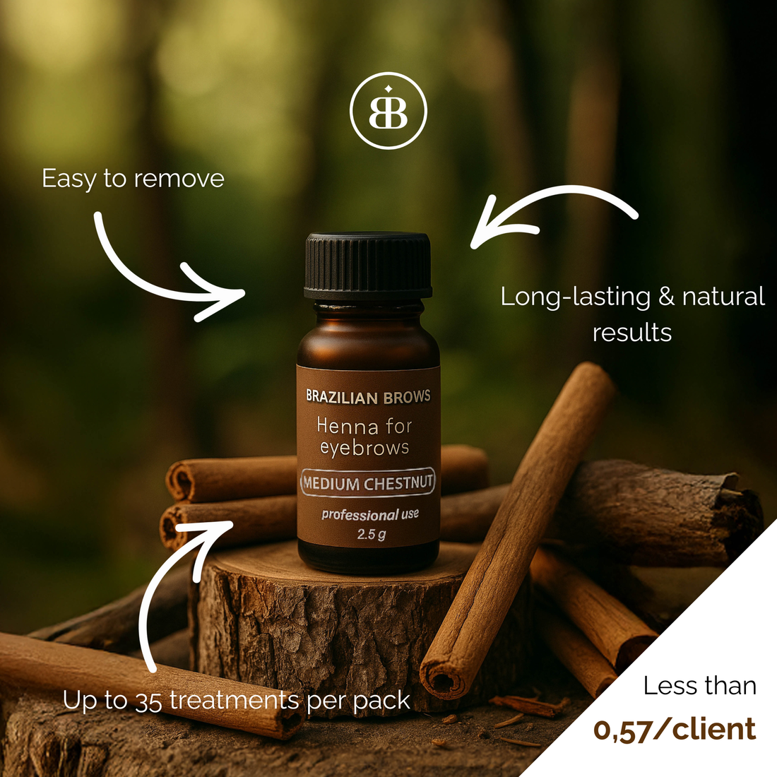Kit Sourcils Henna - 3 couleurs (±105 soins)