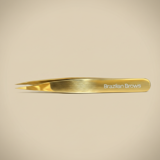 Gold-colored eyebrow tweezers Brazilian Brows